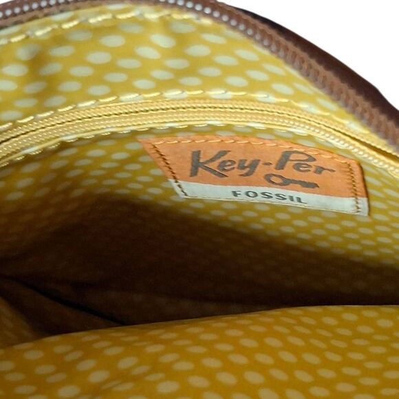 Fossil Key-Per Crossbody Bag – Retro Floral Coated Canvas, Small, Blue/Orange - Picture 5 of 5